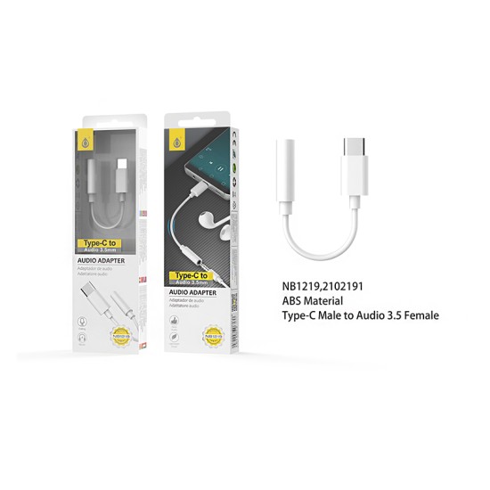 CABO DE AUDIO ONEPLUS NB1219 BL TIPO C MACHO PARA ÁUDIO 3,5 MM FÊMEA BRANCO CABO DE AUDIO ONEPLUS NB1219 BL TIPO C MACHO PARA ÁUDIO 3,5 MM FÊMEA BRANCO